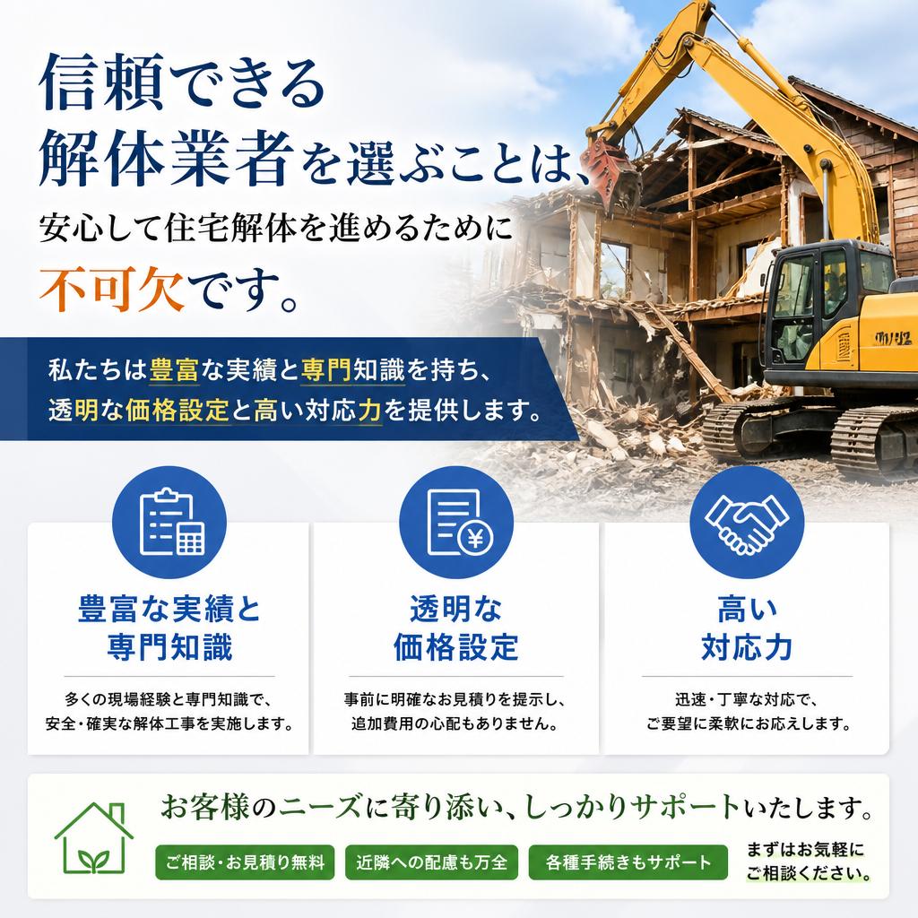 解体業者選びのポイント