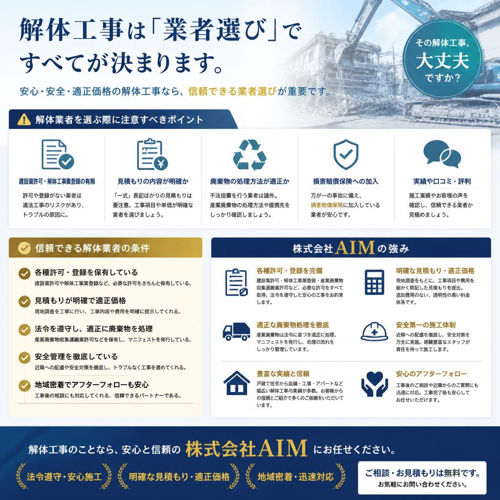 2. 解体業者選びのポイント