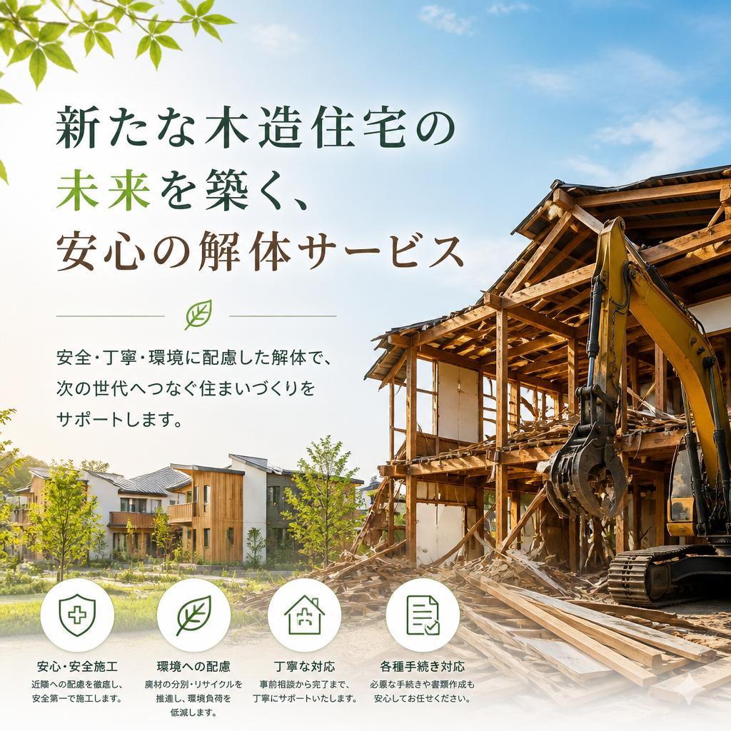 新たな木造住宅の未来を築く、安心の解体サービス