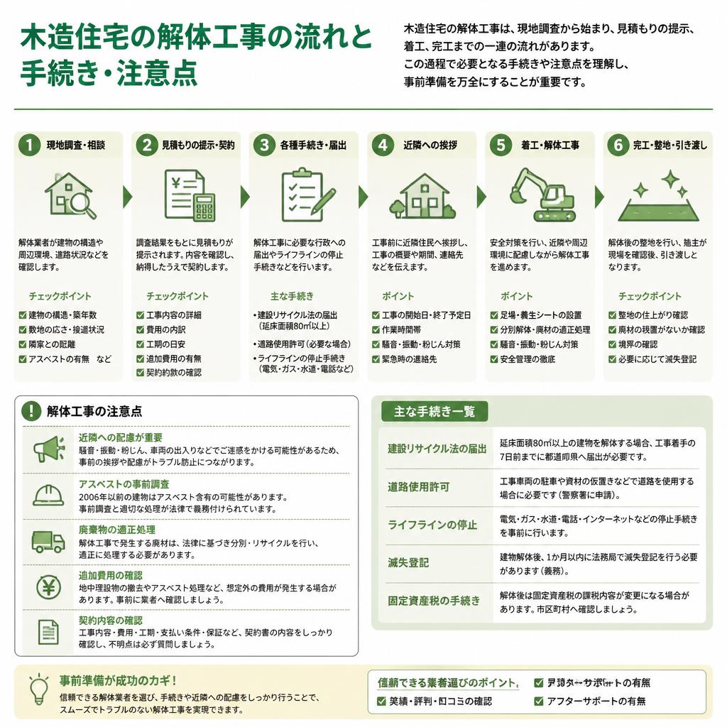 木造住宅解体の流れ